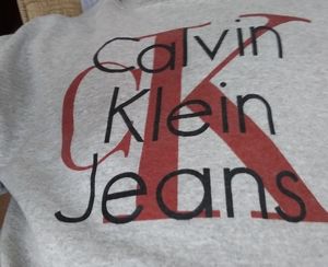 Vtg Calvin Klein Jeans Spell Out Crewneck USA Made